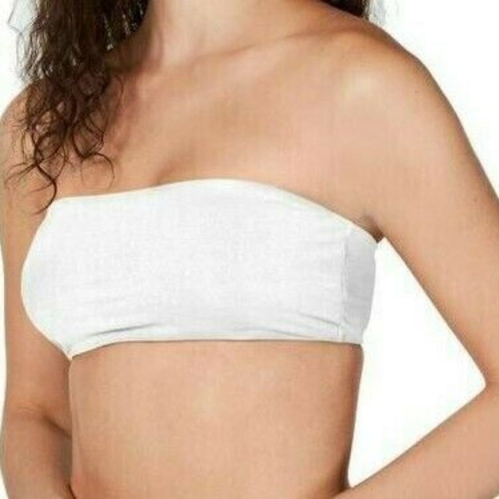 Jenni Womens White Wireless Moderate Coverage Seamless Bandeau Bra M